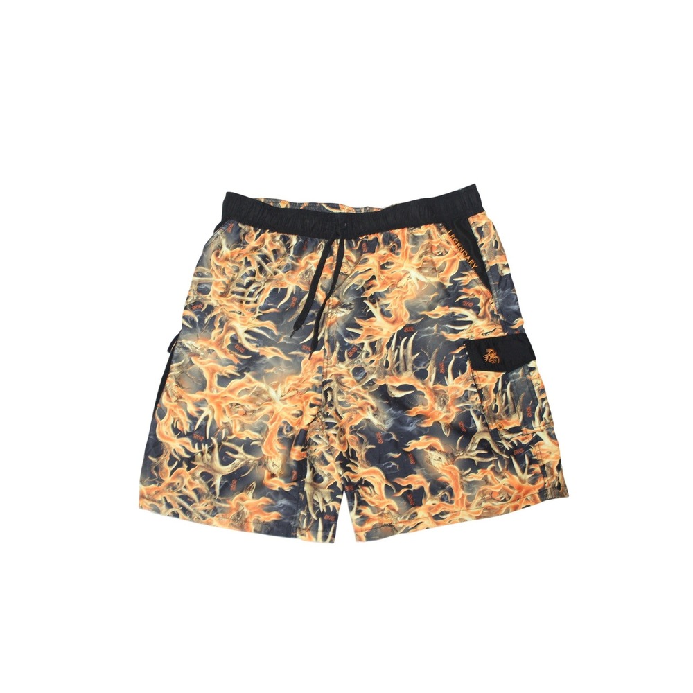 Legendary Whitetails Men's Swim Trunks XL — Camo Blaze Flames Fishing Outdoors